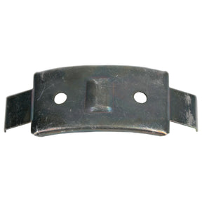 The Synchro Hub Clip, Sparex Part No. S.108141, from the brand Sparex is shown. This metal bracket features two circular holes and slightly bent edges, and is designed specifically for Fiat tractor parts.
