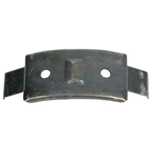 The Synchro Hub Clip, Sparex Part No. S.108141, from the brand Sparex is shown. This metal bracket features two circular holes and slightly bent edges, and is designed specifically for Fiat tractor parts.