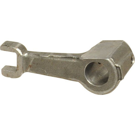 A metal mechanical part with a forked end and a circular hole on the opposite end, likely used in machinery or automotive systems, and compatible with Fiat 4996248 models is the Selector Fork | Sparex Part No.S.108244 by Sparex.