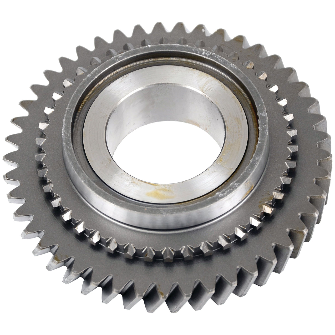 The Sparex Transmission Gear (Sparex Part No. S.108261) is a steel gear featuring two sets of interlocking teeth and a hollow center, designed for compatibility with Case IH machinery.