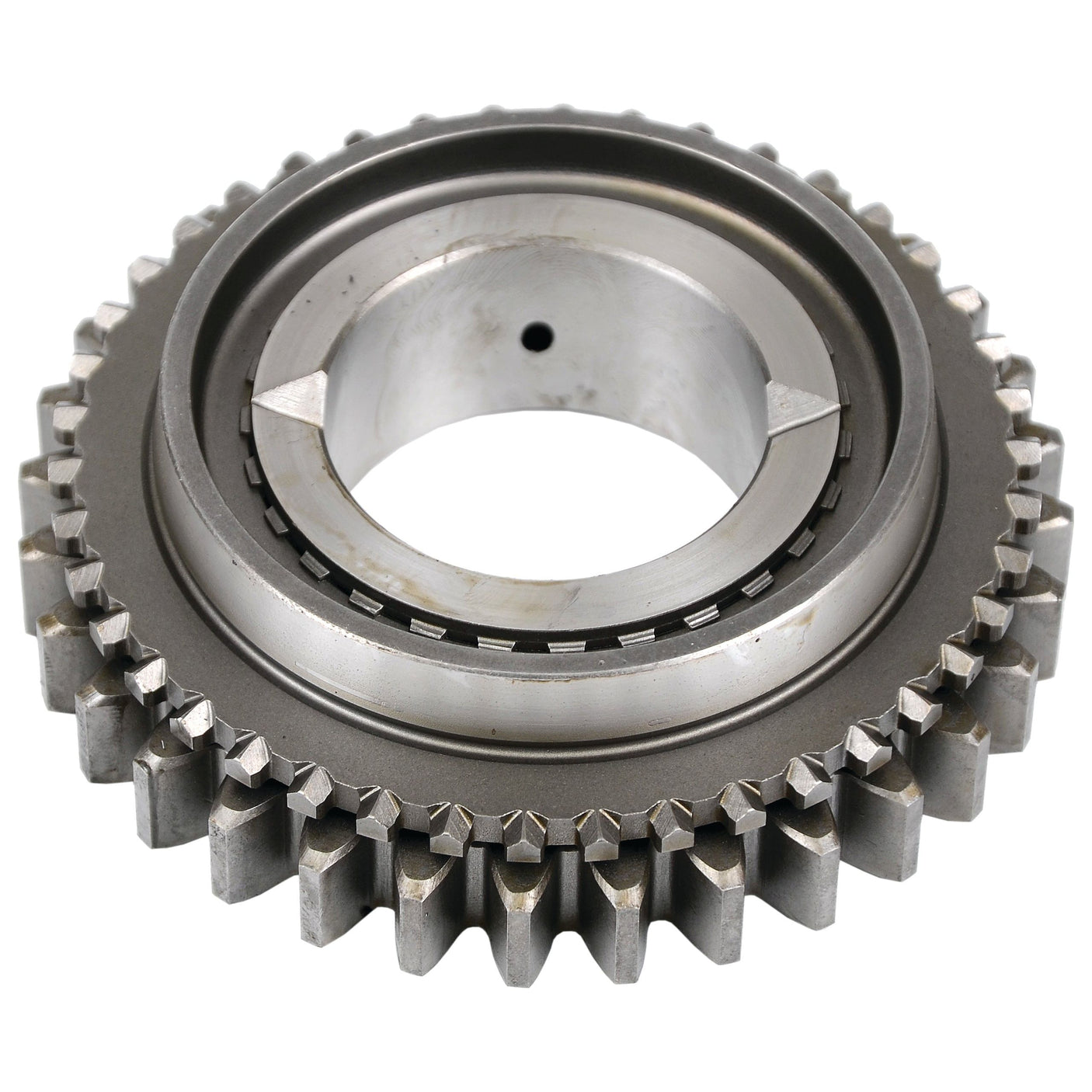 A close-up of the Sparex Transmission Gear - 4th (Sparex Part No.S.108277) with 32 teeth around its circumference and a hollow circular center. The gear, commonly used in Fiat vehicles, appears to be made of stainless steel and is shown against a plain white background.