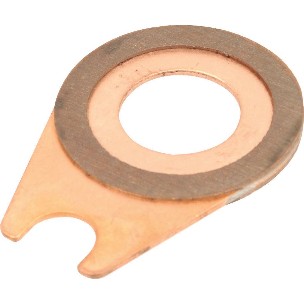 Hydraulic lift plate with a circular hole and a forked end, compatible with Case IH machinery, Sparex Part No. S.108334 from the Sparex brand.