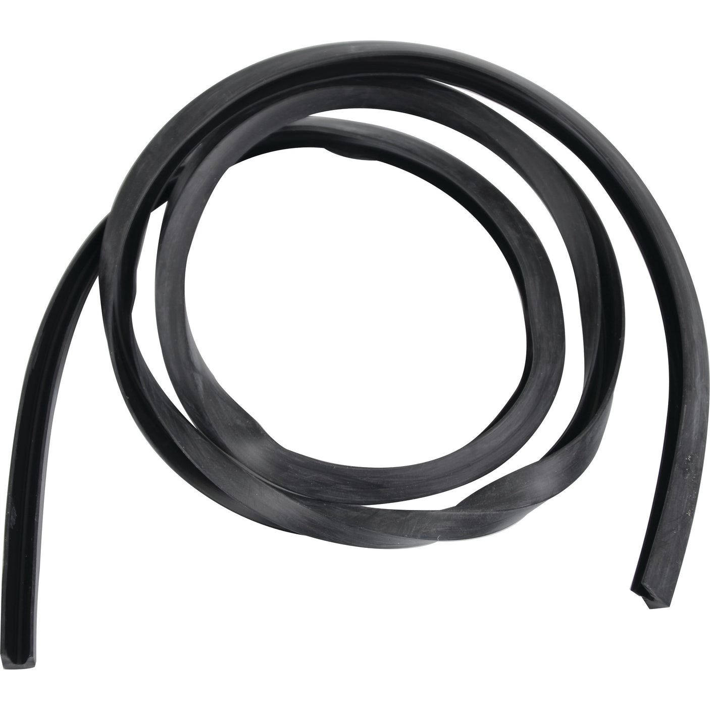 A coiled black rubber strip, resembling an Oil Seal (Sparex Part No. S.108335), rests on a white background.