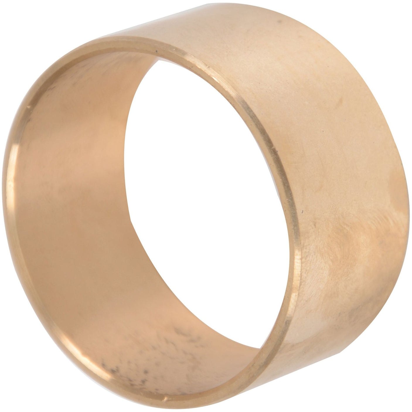 A Bush (Sparex Part No. S.108344) from Sparex, featuring a plain, cylindrical design with a gold-colored metallic finish, exudes the smooth precision characteristic of Ford/New Holland machinery components.