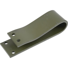 The Sparex Spring (Part No. S.108358) is a green, metal clip with a curved design and two holes at each end for mounting, commonly used in Fiat vehicles.