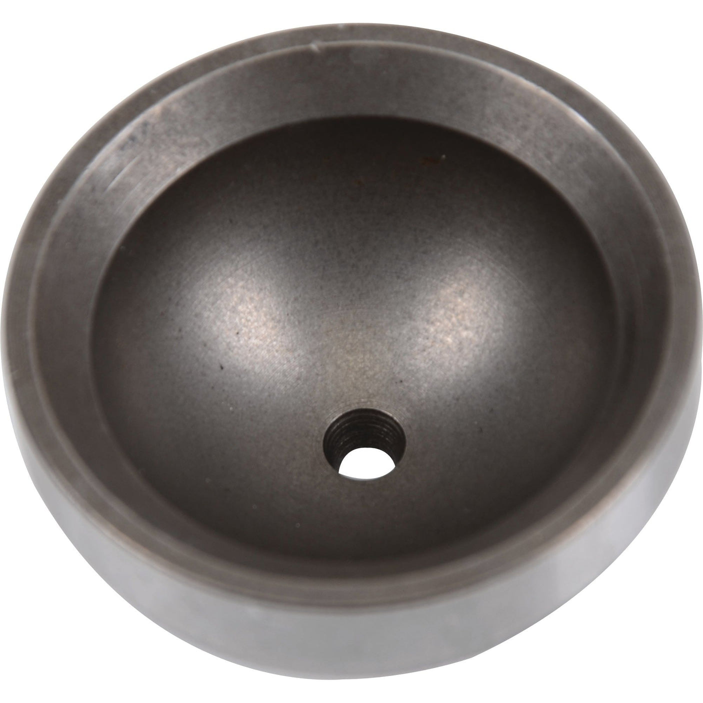 A metallic bowl-shaped object with a small, circular hole in the center, compatible with the Sparex Hydraulic Lift Arm (Part No. S.108398).