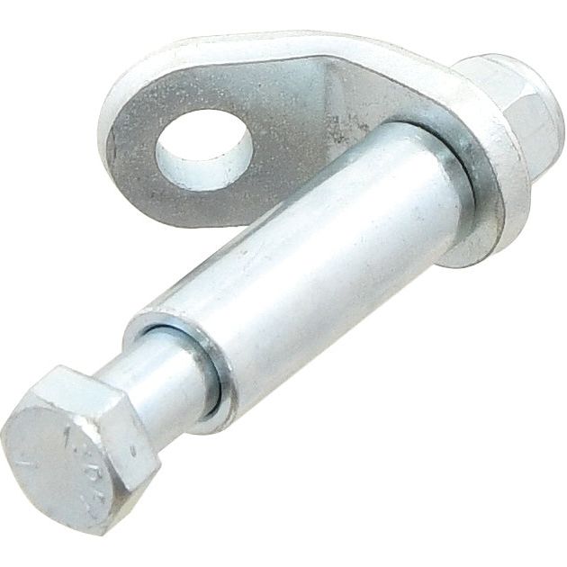 The Sparex Stabiliser Eye Bolt Assembly (Part No. S.1083) features a metal bolt with an attached looped bracket for mounting, making it ideal for use in Bush machinery and compatible with Ford / New Holland equipment. It includes hole diameters of 10mm and 12mm.