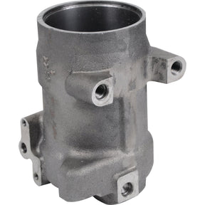 The Sparex Hydraulic Lift Cylinder (Sparex Part No. S.108424) is a metal cylindrical industrial component with multiple threaded holes for attachments or connections, commonly used in hydraulic lift cylinders for Fiat Tractors.