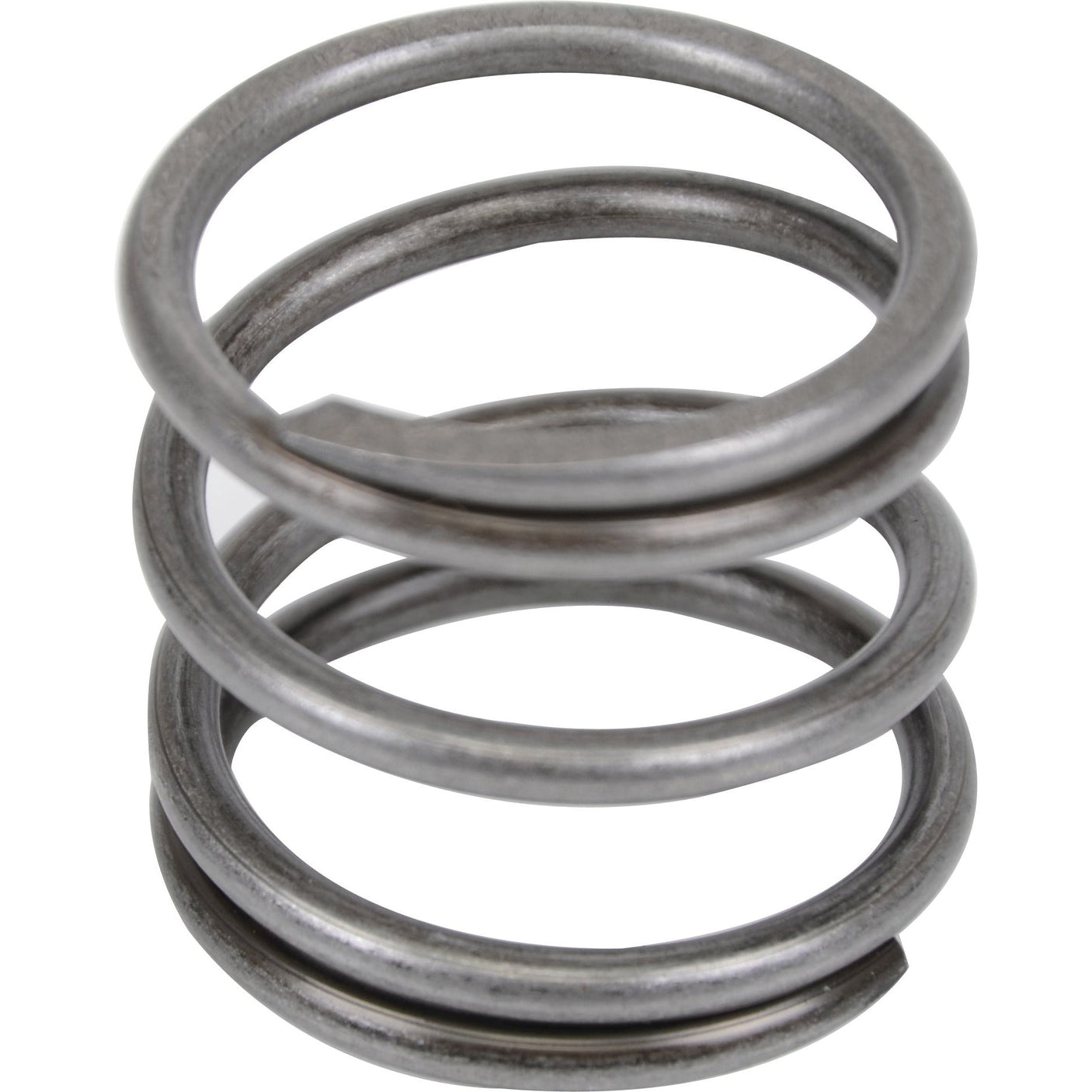 A close-up of the Sparex Spring (Part No. S.108435) with a cylindrical shape, featuring four coiled turns, ideal for use in Case IH machinery.