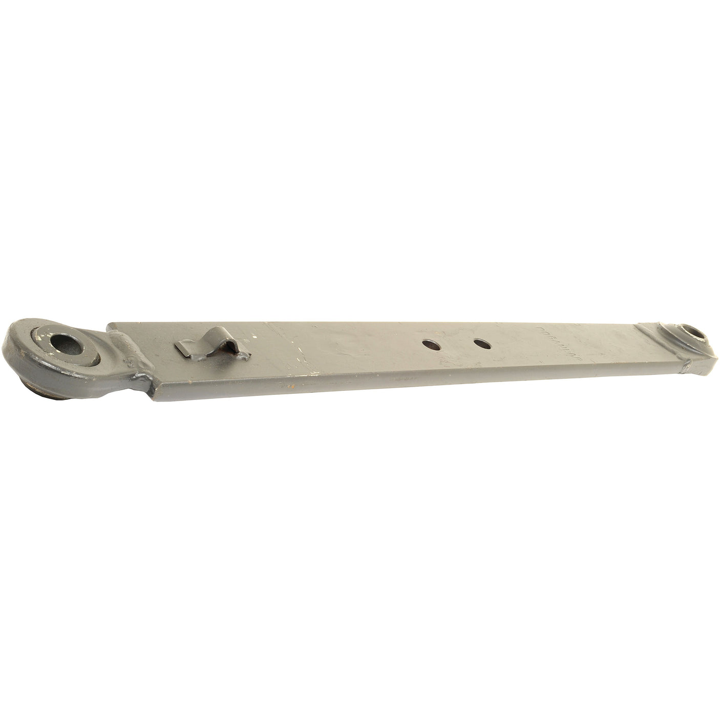 A long, rectangular metal part with rounded ends and holes along its length, designed for mechanical or industrial use. This Lower Link Lift Arm - Ball Ø 22mm - Ball Ø 28mm - RH & LH measures 900mm in length with Hole Ø 26mm, available from Sparex under Part No.S.108571.