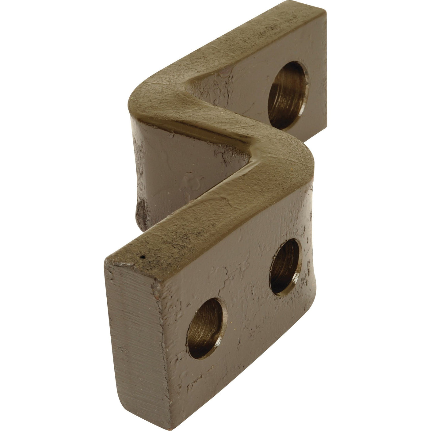 Introducing the Sparex Drawbar Clevis (Part No. S.108606), a robust metallic Z-shaped bracket, meticulously designed with two pre-drilled holes on each end to ensure compatibility with the hole centres of Case IH and Fiat equipment. Its overall length is 210mm with section dimensions of 25x60mm.