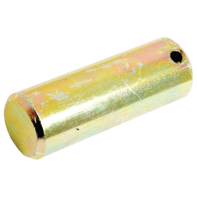 The Swinging Drawbar Retaining Pin - S.108613, a Sparex product, is a cylindrical metal pin with a small Ø 6mm hole near one end and features a yellow-gold finish.