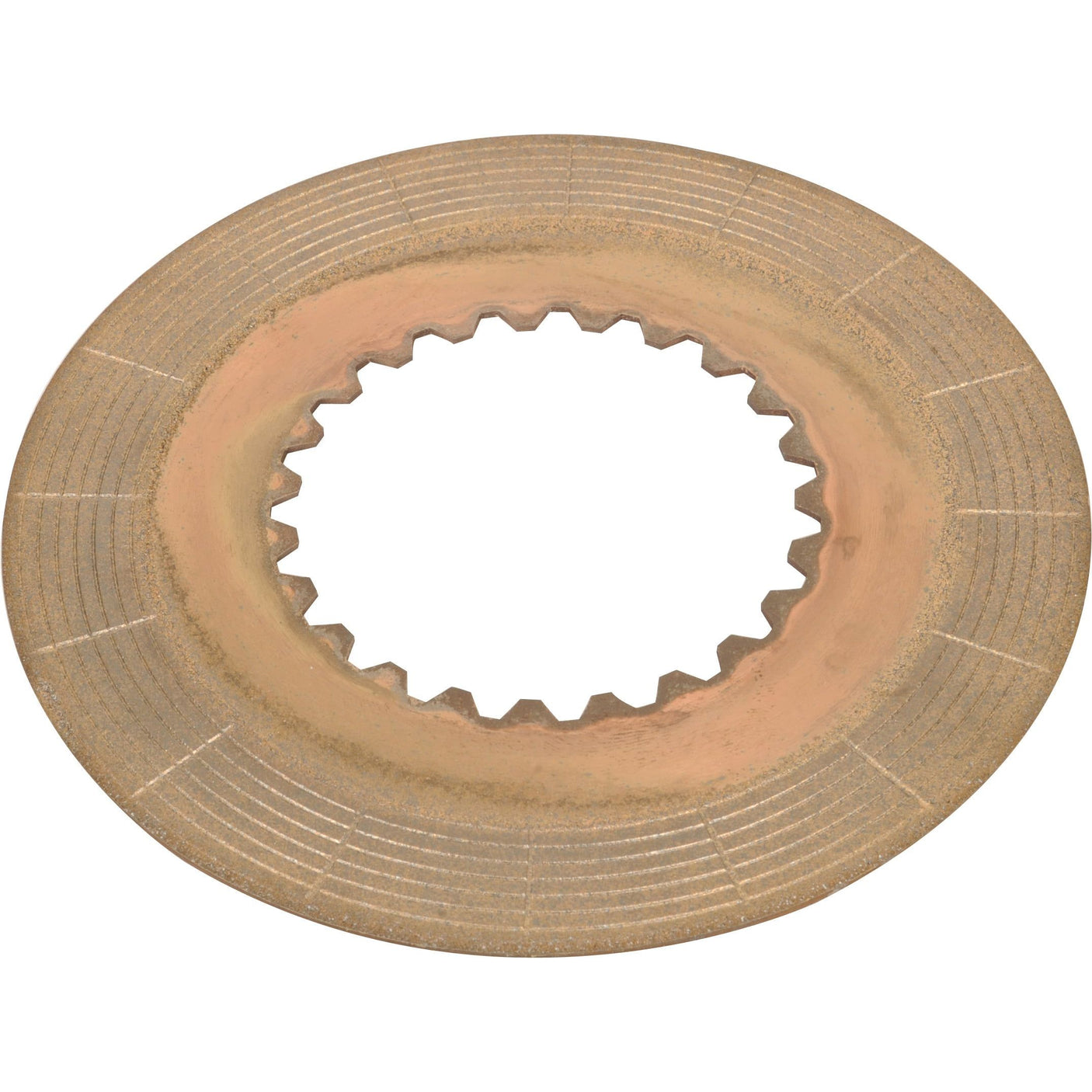 The Friction Disc - IPTO, Sparex Part No. S.108700 by Sparex, is a circular metallic component featuring a textured inner gear-like structure with a smooth outer ring, all crafted from composite material.