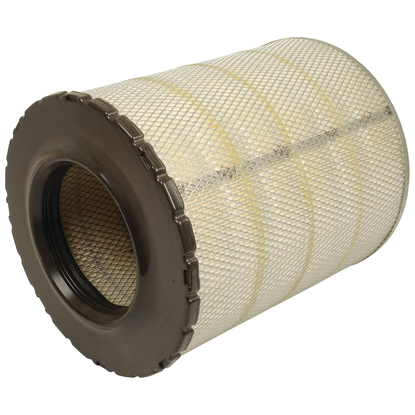 Introducing the Sparex Air Filter - Outer - AF25125M (Sparex Part No.S.108755): a cylindrical air filter featuring a robust metal mesh exterior and a black rubber rim, ideal for Massey Ferguson tractors.