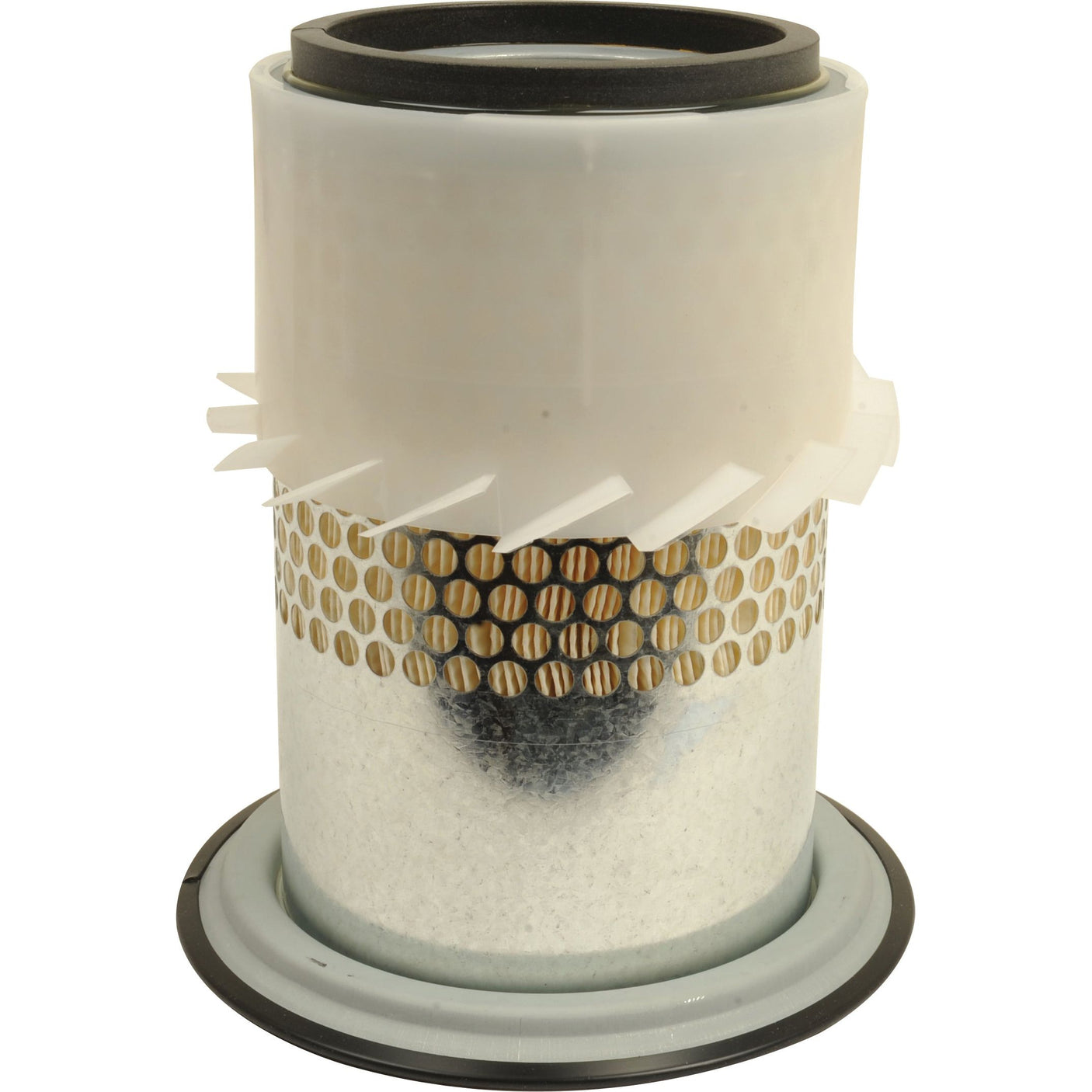 A Sparex Air Filter - Outer - AF25540K (Sparex Part No. S.108789) featuring a perforated metal middle section and robust plastic components on the top and bottom.