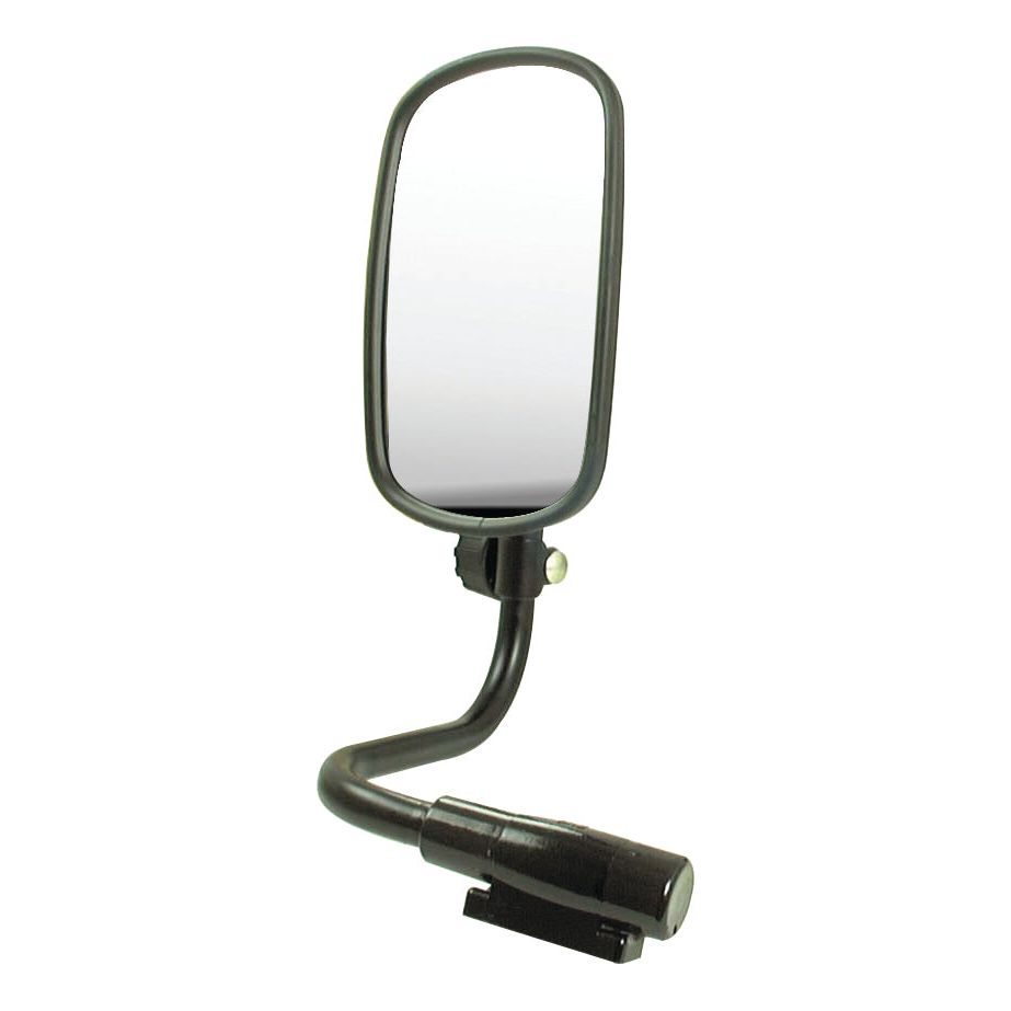 The Mirror Arm Assembly - Adjustable (380 - 530mm) RH by Sparex, featuring a rectangular side mirror with a black frame and mounted on an adjustable arm connected to a cylindrical base attachment, is ideal for the Fiat L60.