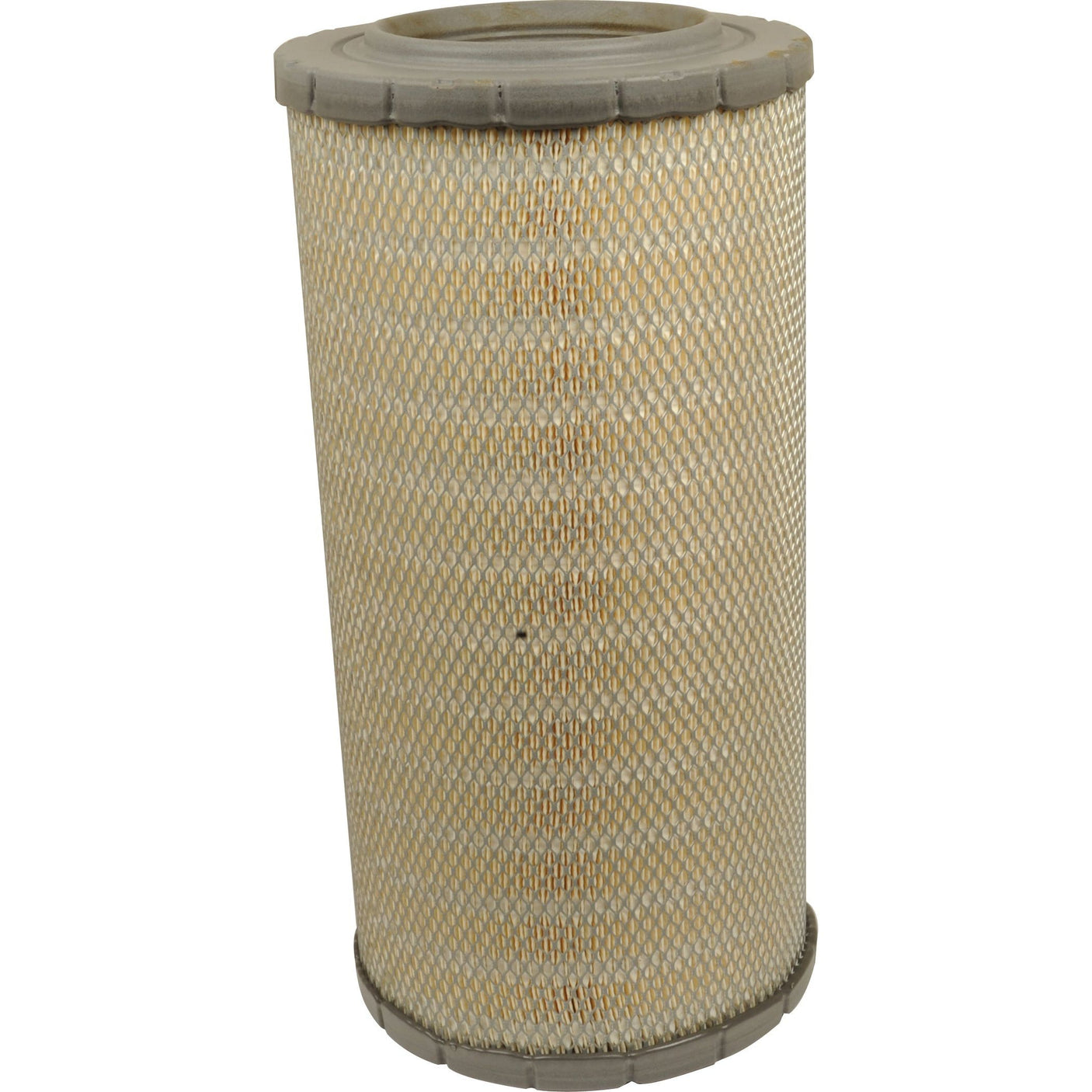 The Sparex Air Filter - Outer (AF25748 | S.108816) features a cylindrical design with a gray rubber frame and a mesh exterior, making it suitable for Claas and comparable to Fleetguard AF25748.