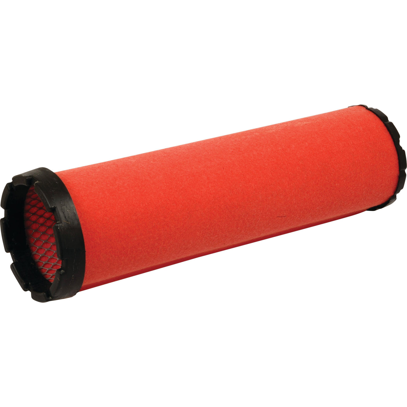 The Sparex Air Filter - Inner - AF25755 (Part No. S.108818) is a cylindrical red air filter with black ends and a grid-like pattern inside, perfect for AGROTRON machinery.