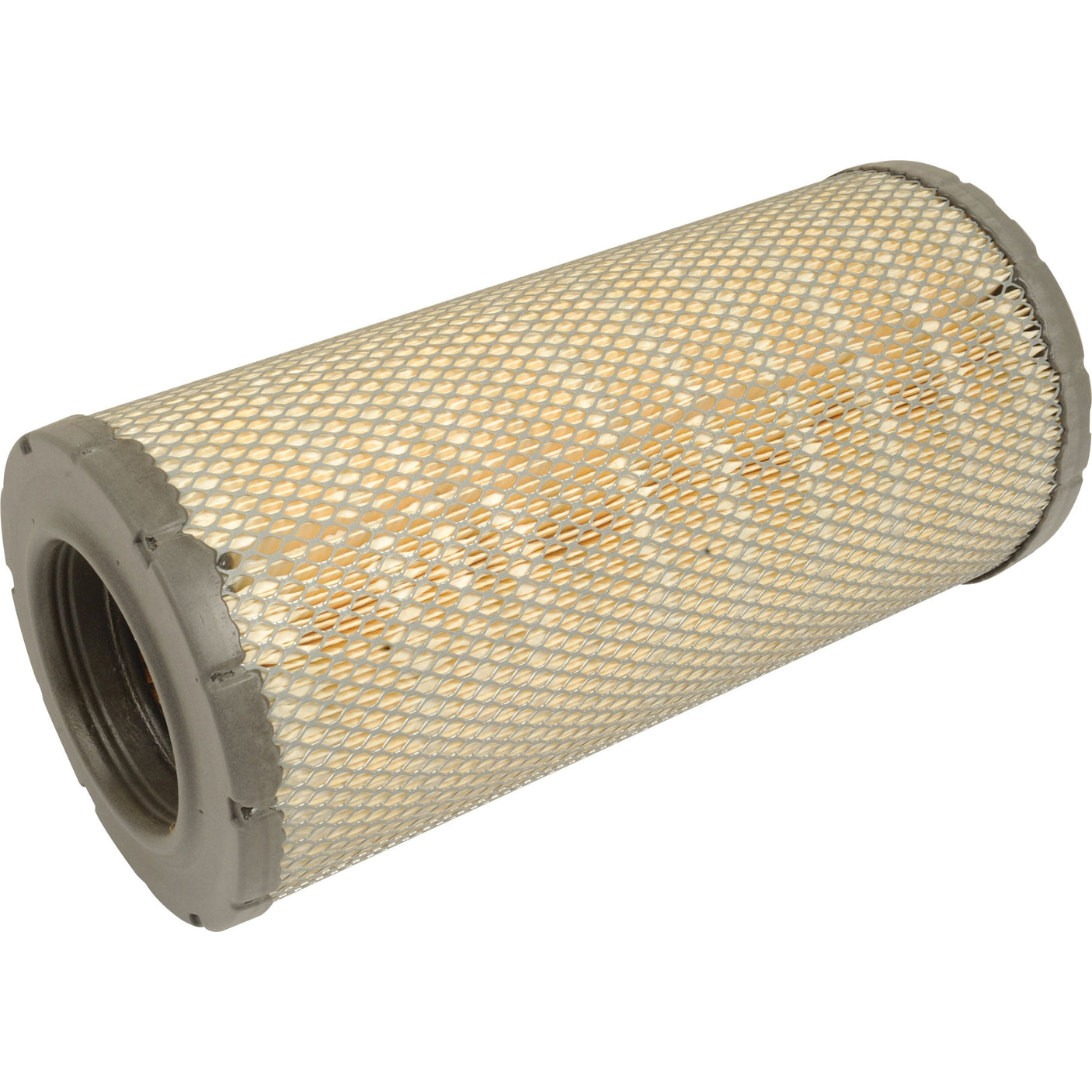 A Sparex Air Filter - Outer (AF25795 | Sparex Part No.S.108826) with a metal mesh exterior and rubbery end caps, perfect for Ford/New Holland machinery.