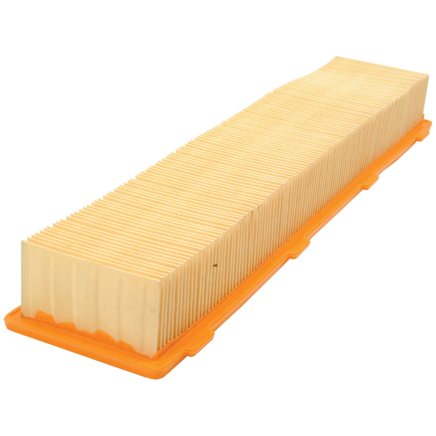 A Cab Filter - AF26119 from Sparex, featuring pleated paper material and an orange plastic base, compatible with Fleetguard AF26119.