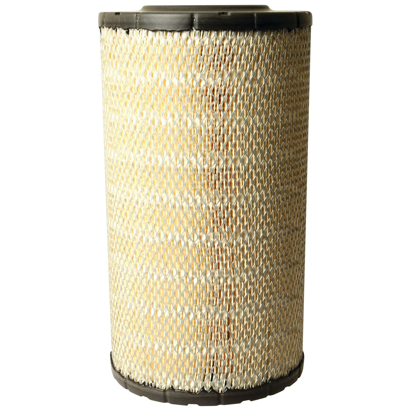 Introducing the Sparex Air Filter - Outer - AF26175 (Sparex Part No.S.108848)—a cylindrical air filter featuring a mesh exterior and black plastic top and bottom, perfect for ensuring optimal performance.