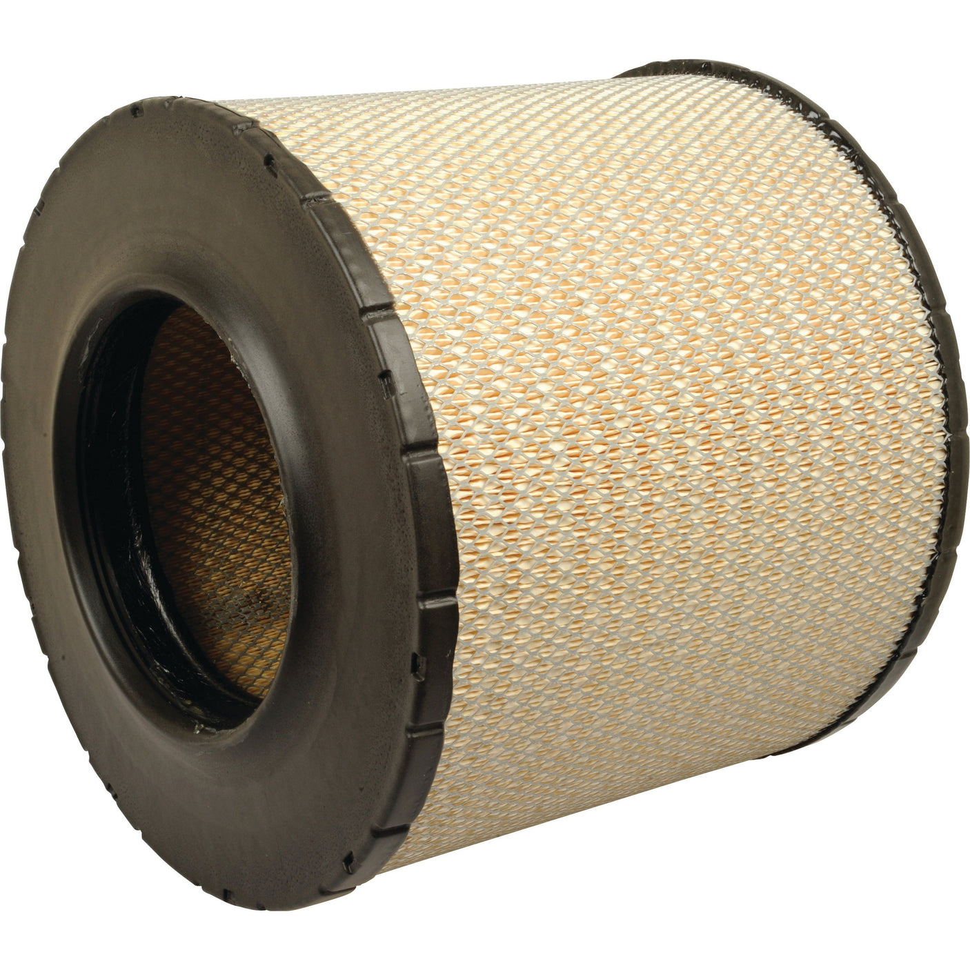 Image of the Sparex Air Filter - Outer - AF26200 (Sparex Part No. S.108850) featuring a cylindrical shape with a pleated, mesh-like exterior and black rubberized end caps.