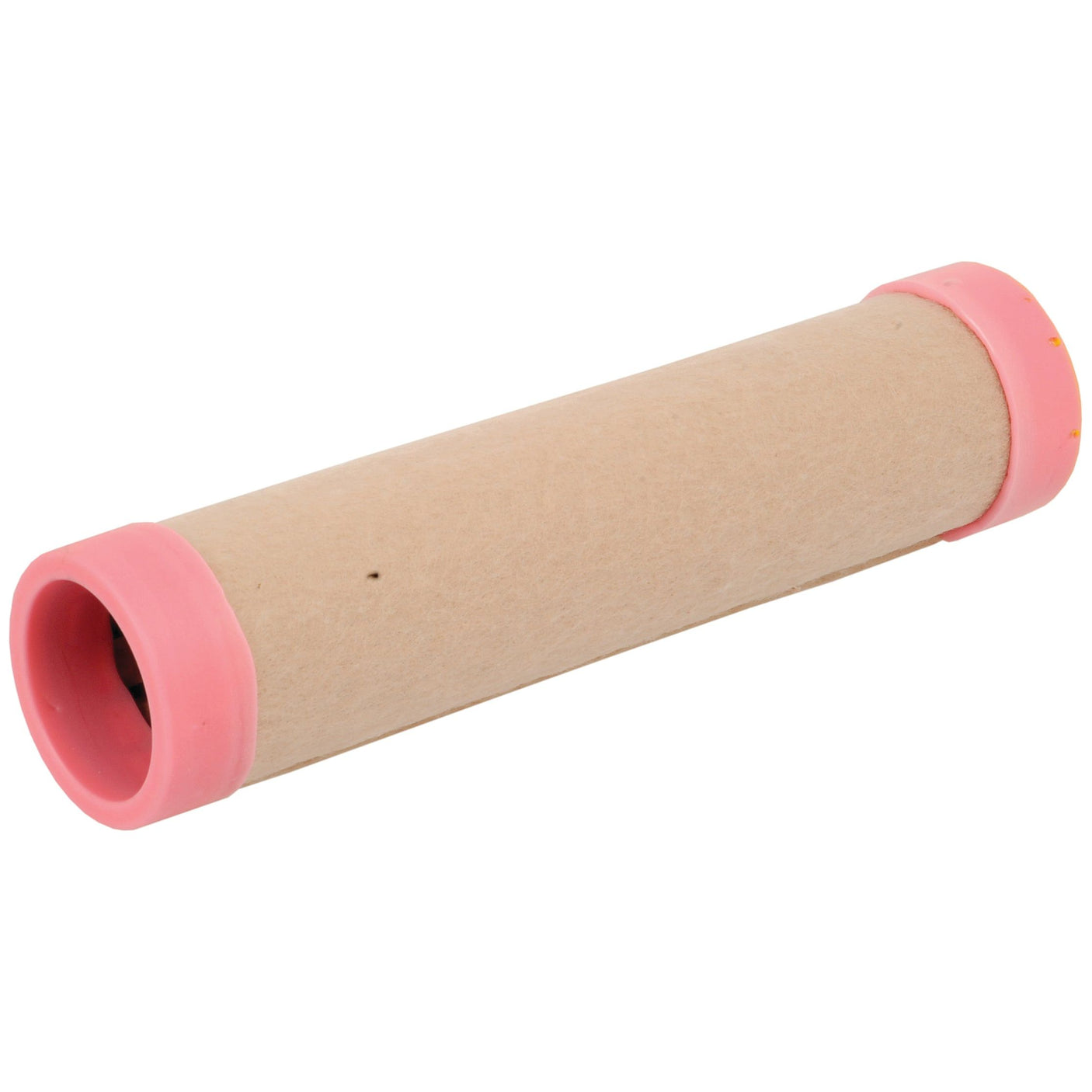 A Sparex Air Filter - Inner (Part No. S.108868) with a cylindrical cardboard body and pink rubber caps on both ends, viewed diagonally from the side, resembling Kubota's design.