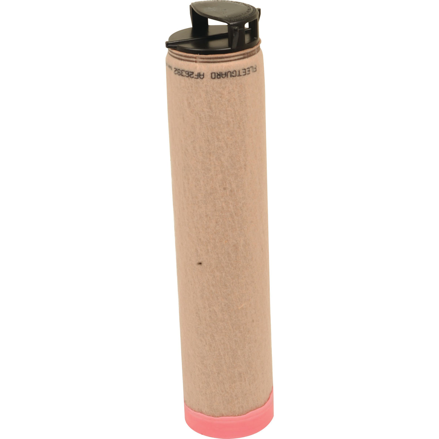 The Sparex Air Filter - Inner (AF26392 | S.108870) is a cylindrical cartridge featuring a beige body, pink bottom, and black top, designed for compatibility with Fleetguard systems.