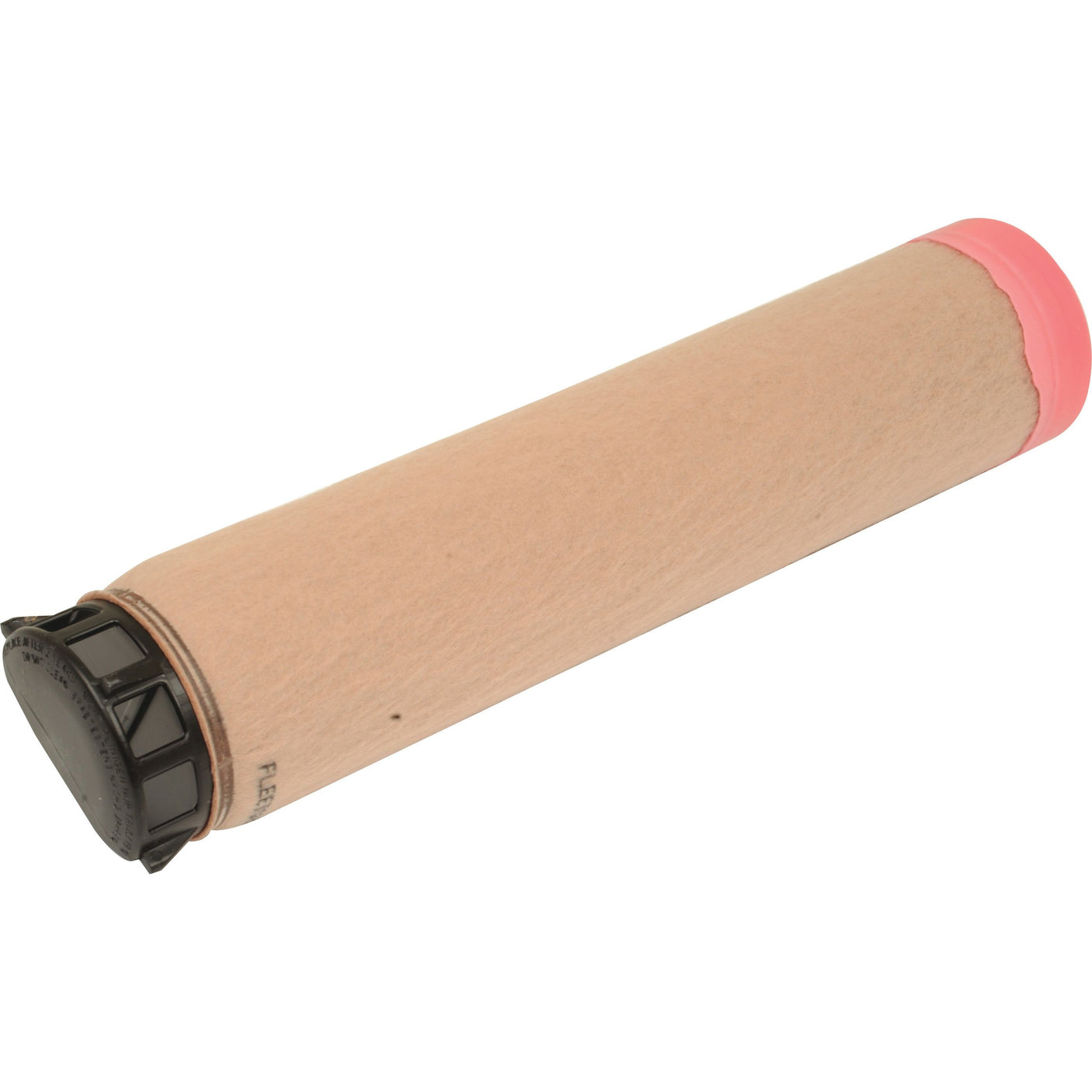 A cylindrical air filter cartridge with a black plastic cap on one end and a pink rubber cap on the other end, designed to meet the high standards synonymous with both Donaldson Filters and Fleetguard. This product, known as the Air Filter - Inner - AF26392, is supplied under Sparex Part No. S.108870 by Sparex.