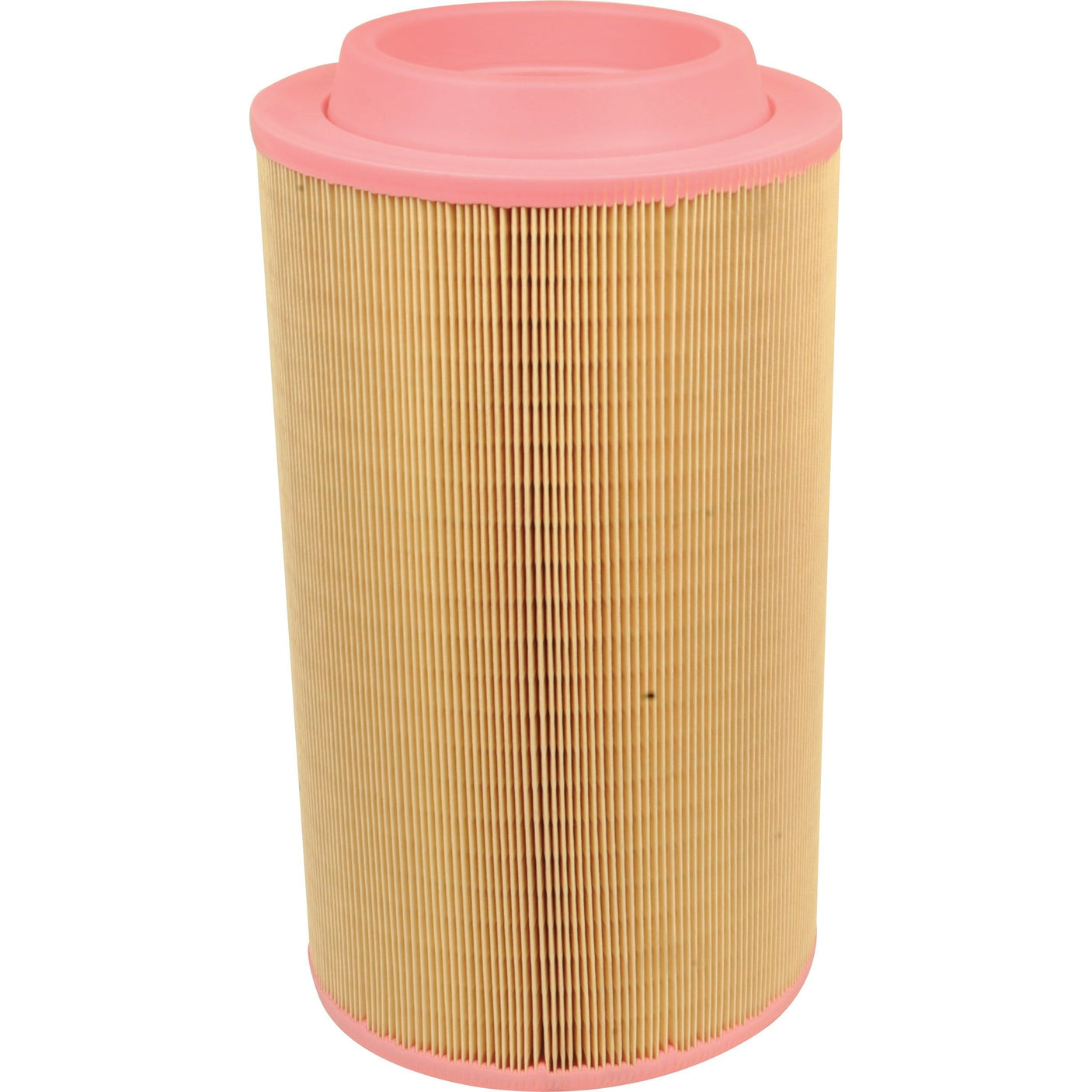 The Sparex Air Filter - Outer - AF26397 (Sparex Part No.S.108873) is a cylindrical air filter with pink rubber ends and a pleated paper body.