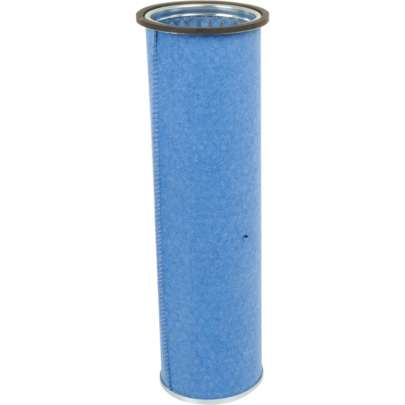 A cylindrical blue air filter, resembling the Sparex Air Filter - Inner - AF4165 (Sparex Part No. S.108906), with a black rim on the top and a metallic base, stands upright against a plain white background.