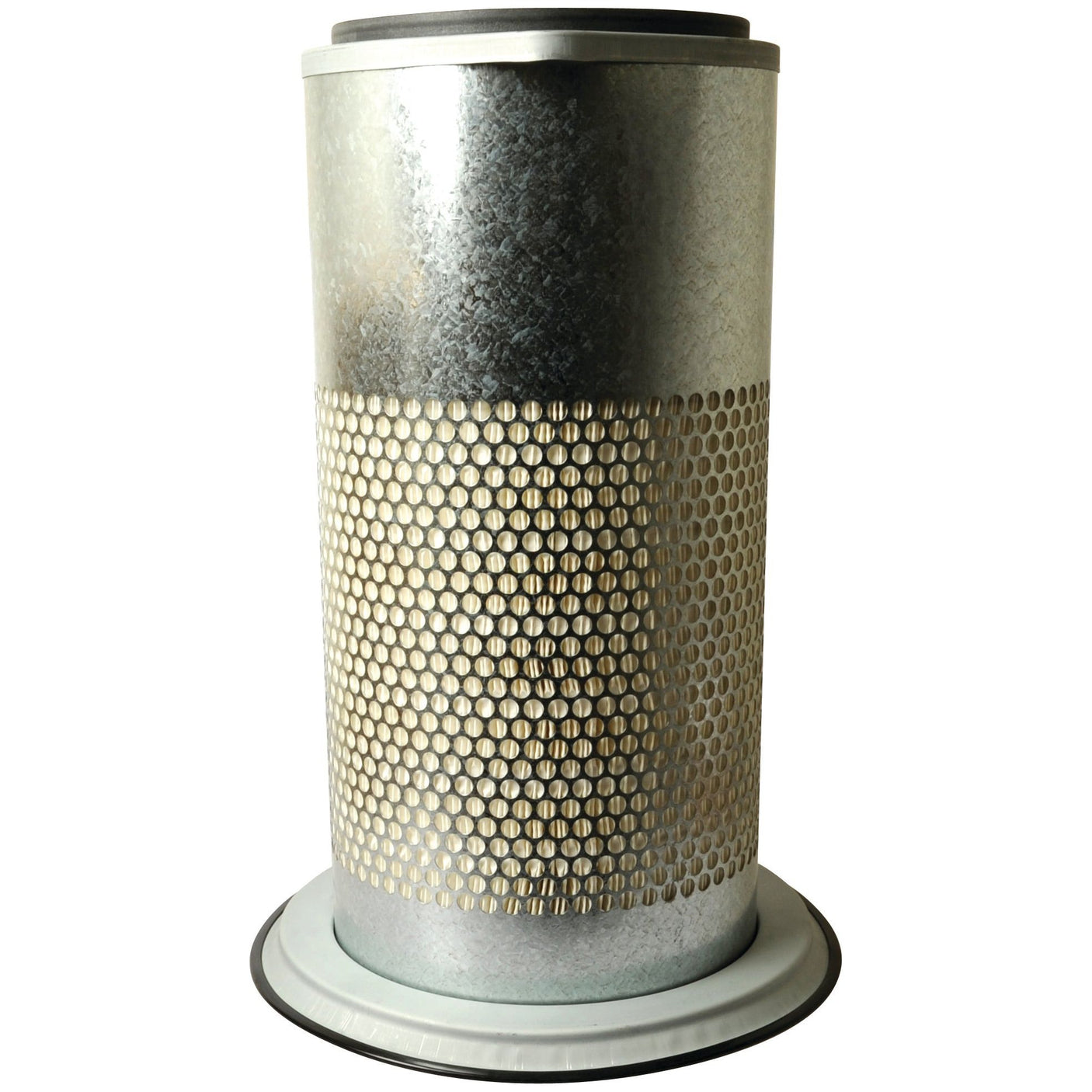 The Sparex Air Filter - Outer - AF4893M (Sparex Part No. S.108957) is a cylindrical metal air filter that features a perforated surface along with solid top and bottom sections.