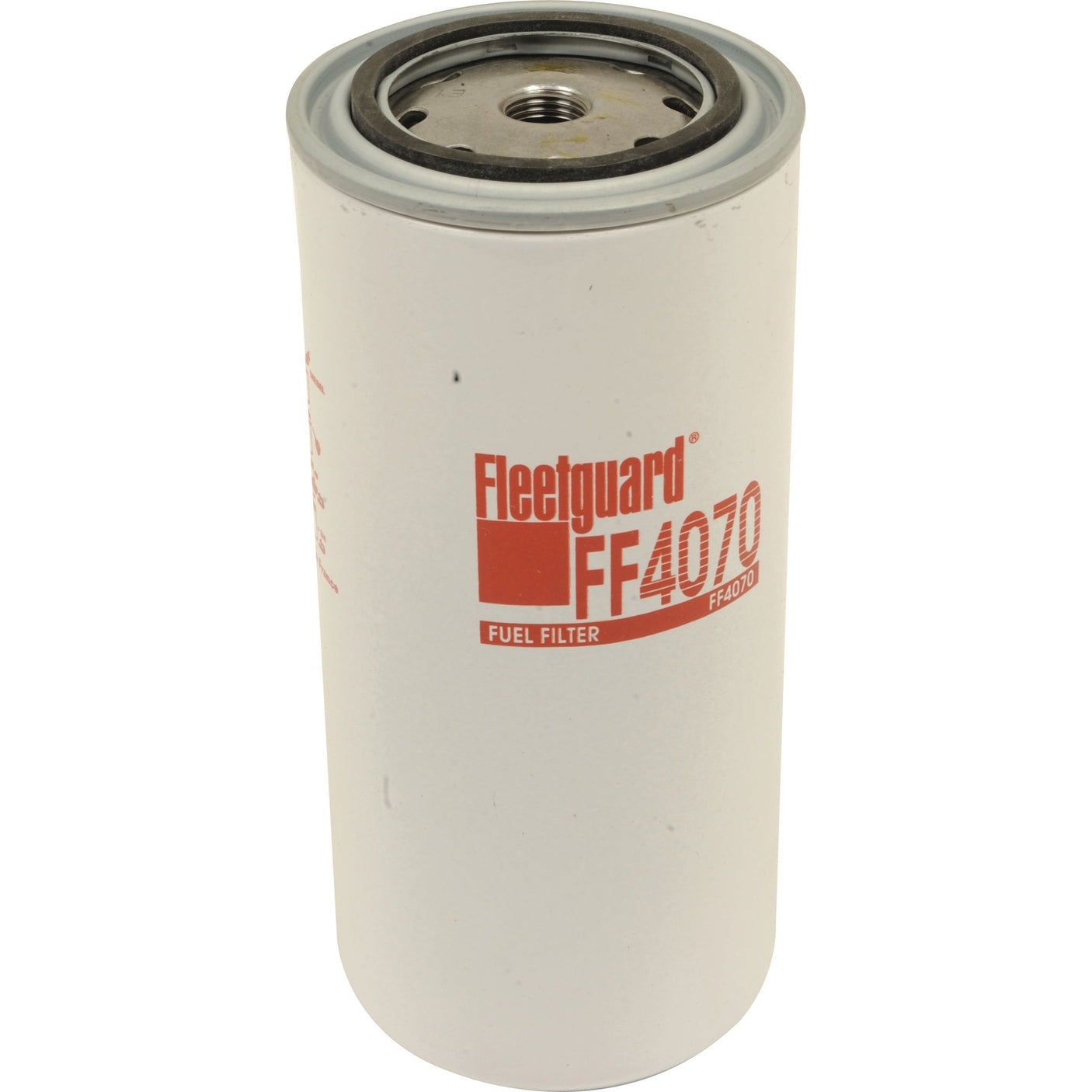 A cylindrical white fuel filter with "Sparex FF4070" printed in red on the side, showcasing the reliability synonymous with Sparex Fuel Filters.