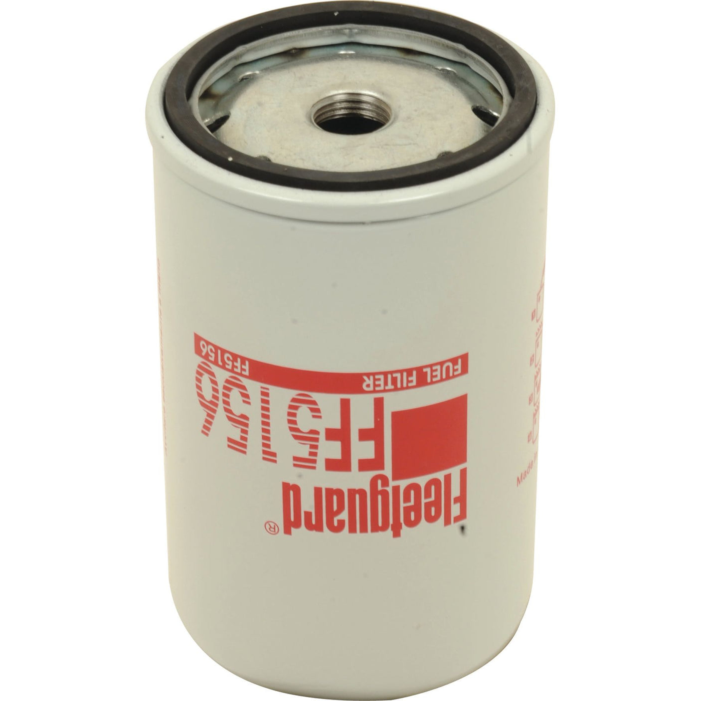 A cylindrical white fuel filter with red text, bearing the label "Sparex S.109070" and renowned for its superior quality comparable to the Fleetguard FF5156, features a Micron Rating 16 for effective filtration.