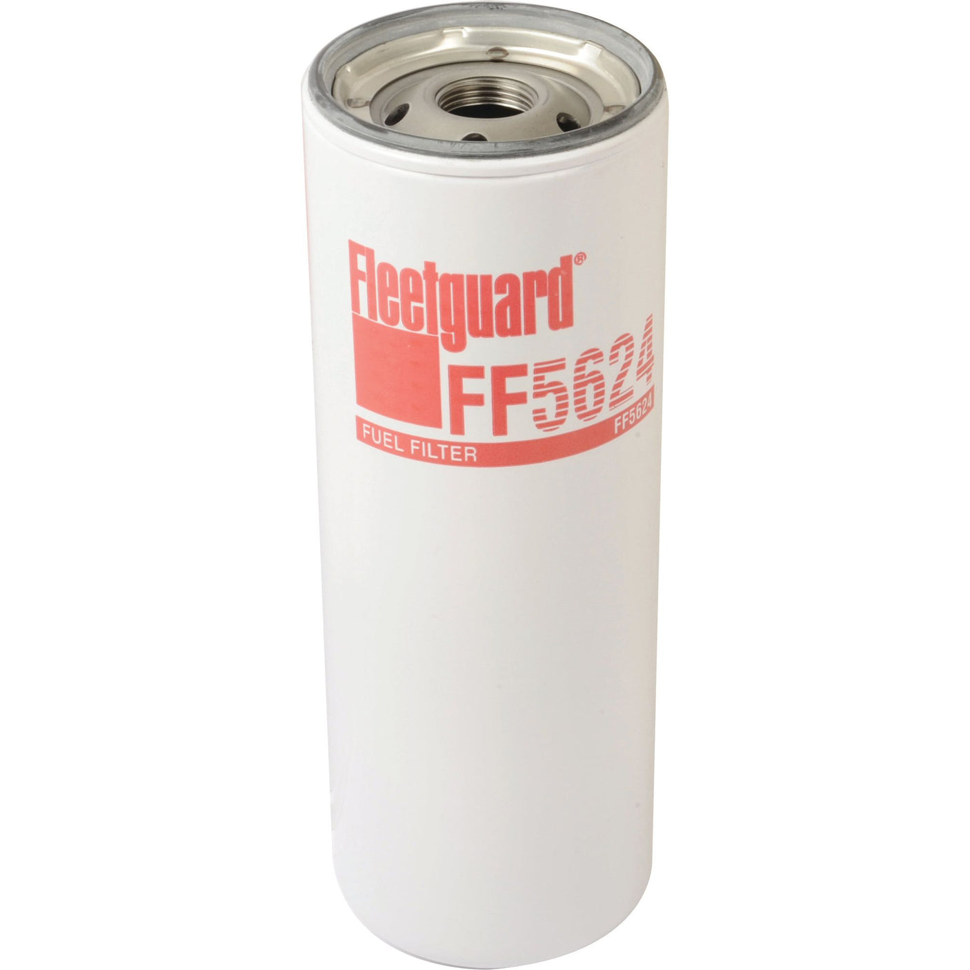 A cylindrical Sparex Spin On fuel filter, model FF5624 (Sparex Part No. S.109095), with a white body and red labeling.