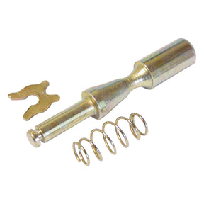 The Sparex PTO Yoke Pin (Sparex Part No. S.1090) features a 14mm diameter cylindrical pin, a small spring, and an e-clip, and is compatible with Massey Ferguson part number 1810351M91.