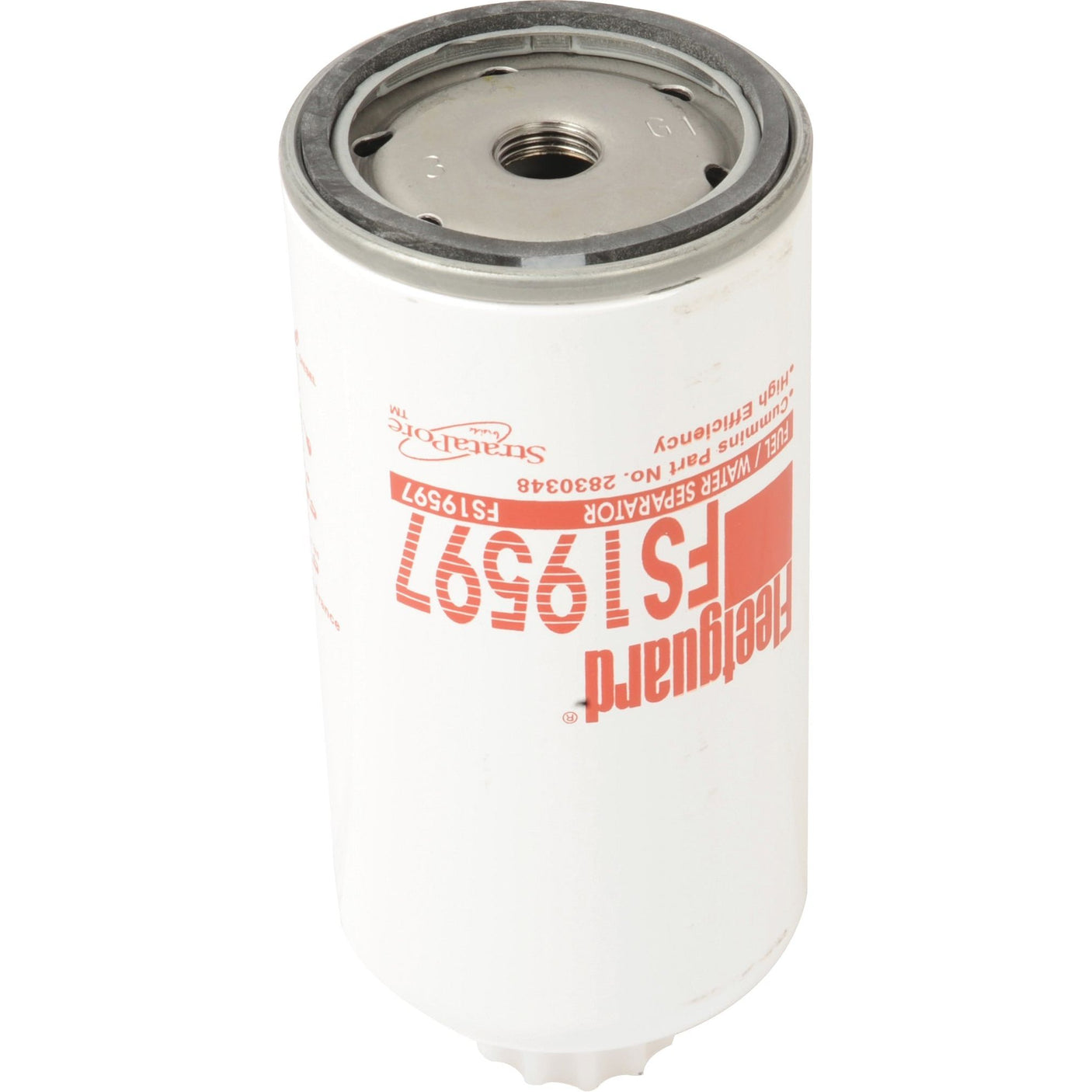 A white cylindrical fuel filter marked "Sparex S.109137" with text and a barcode label, resembling the design used in the McCormick MTX120 for efficient performance.