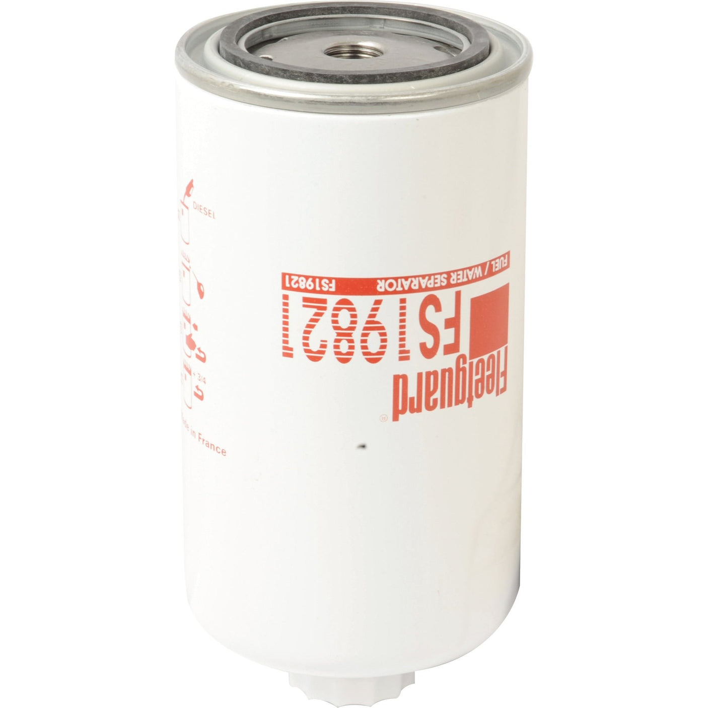 A white cylindrical fuel separator labeled "Sparex S.109155" with red text and markings, perfect for Case IH machinery.