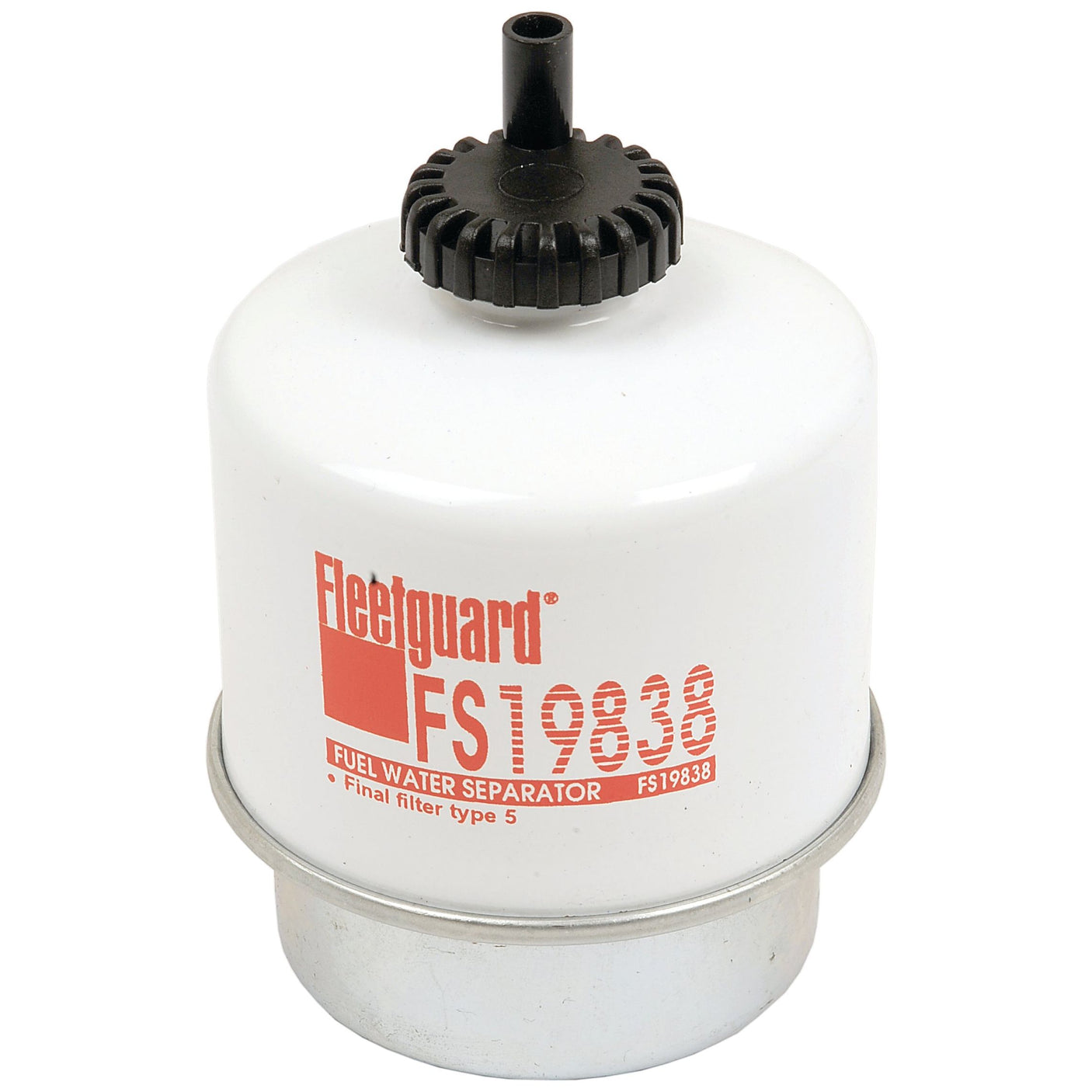 The Sparex Fuel Separator - Element - FS19838, compatible with John Deere 5310, is predominantly white with red text and features a black top component.