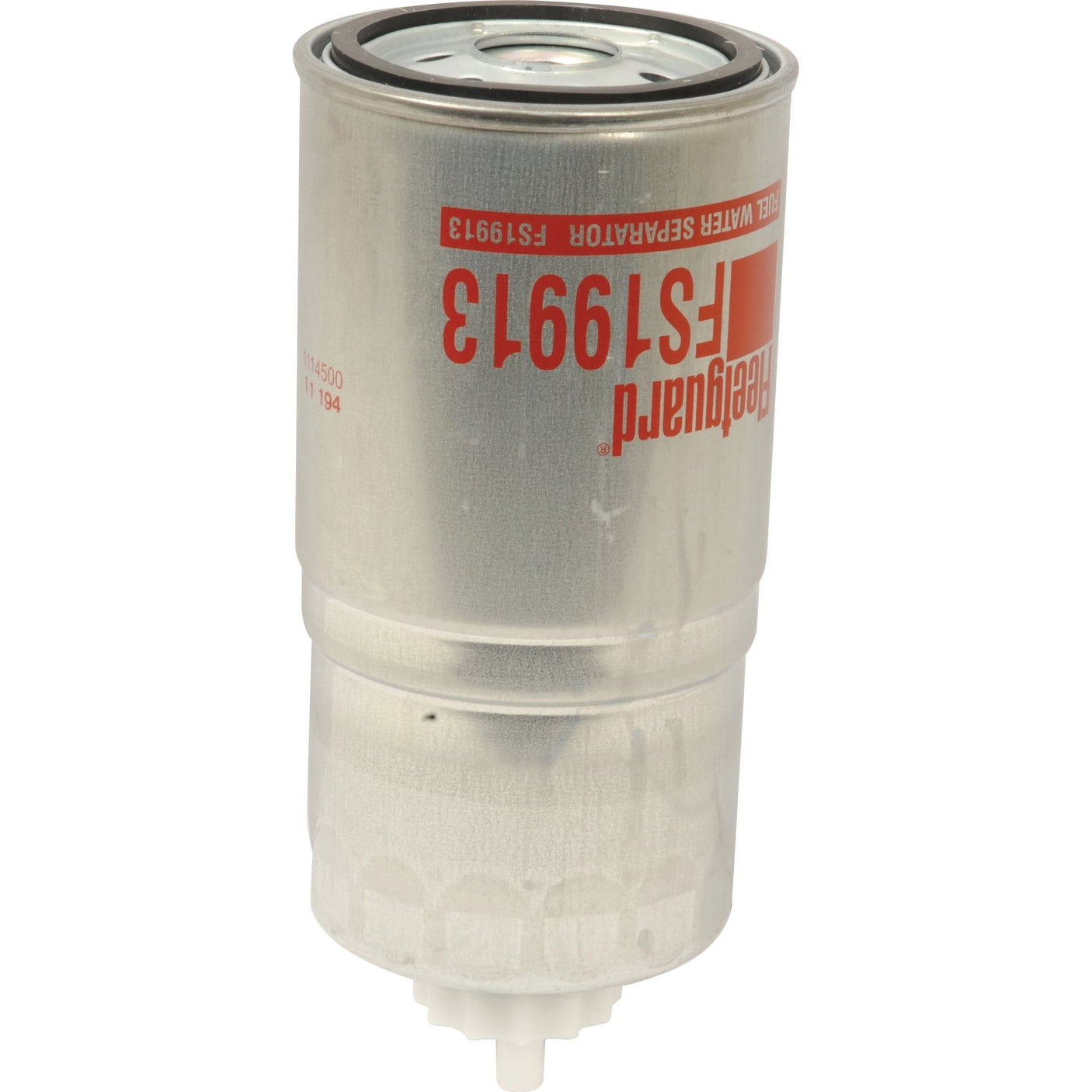 A cylindrical Sparex Fuel Separator - Spin On - FS19913 (Sparex Part No.S.109173) marked with "FS19913" in red text on a metallic body, featuring a protruding white nozzle at the bottom.