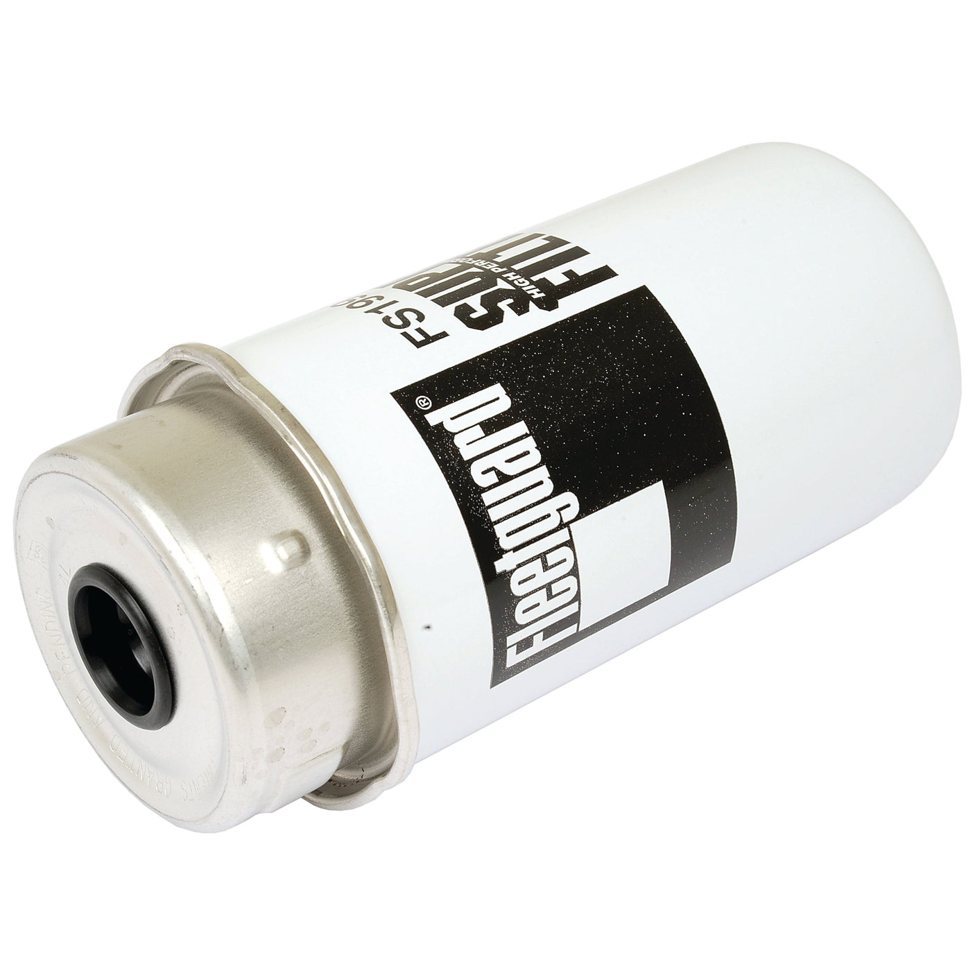 A cylindrical white Sparex fuel separator filter with a metal rim, labeled FS19971 (Sparex Part No. S.109177), serves as a dependable fuel separator.