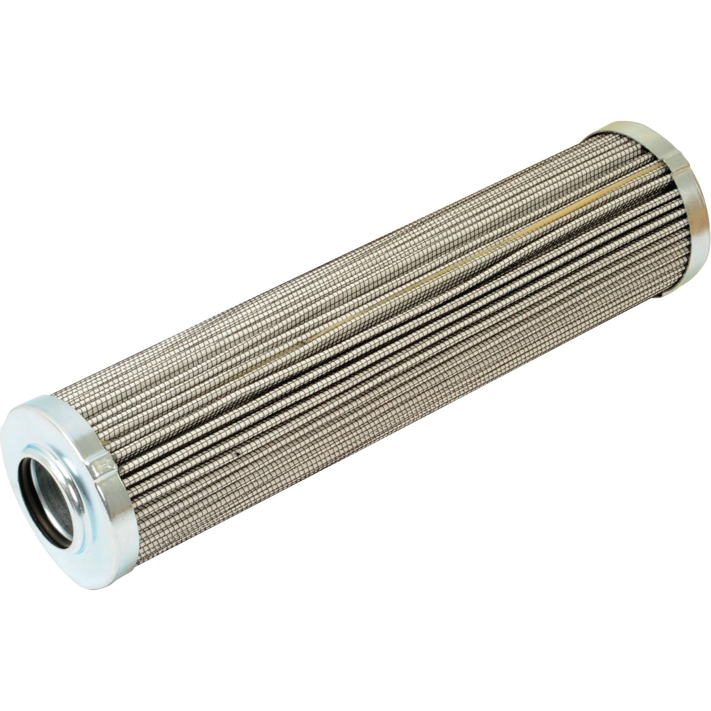 A cylindrical metal mesh filter with pleated sides and circular ends designed for fluid filtration, the Sparex Hydraulic Filter - Element - HF28813 (Sparex Part No. S.109200) ensures efficient hydraulic performance.