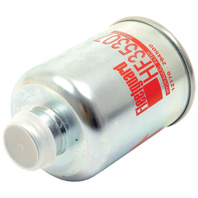 A metallic canister with the text "Sparex S.109246" and various specifications is shown lying on its side, displaying its cap and labeling. This Sparex Hydraulic Filter - Element - HF35307 is compatible with Deutz-Fahr AGROTRON models, ensuring optimal performance.