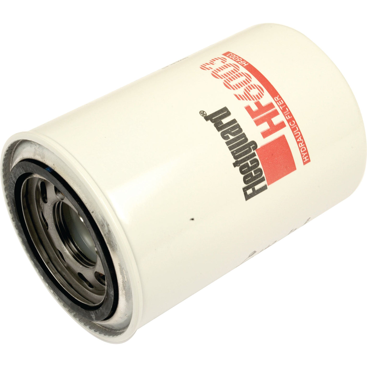 A cylindrical white hydraulic filter labeled "Sparex S.109267" with visible metal parts inside one end, similar in design to the Fleetguard HF6003 commonly used in Massey Ferguson machinery.