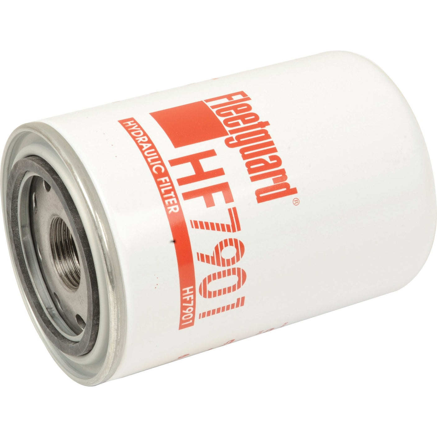 A white Sparex Hydraulic Filter - Spin On - HF7901 (Sparex Part No. S.109363) lies on its side, showing the filter's connection end.