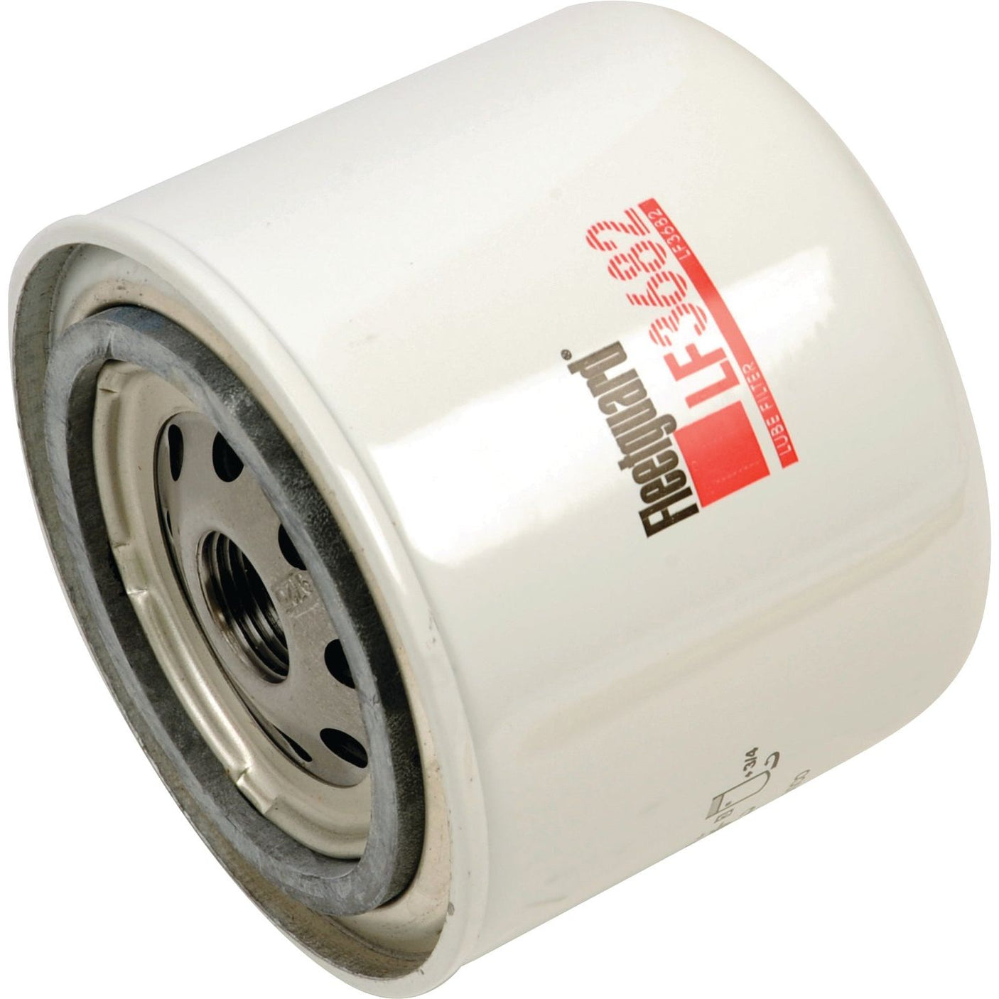 A white cylindrical oil filter with the model number LF3682 and the brand name Sparex, known for its Kubota compatibility.