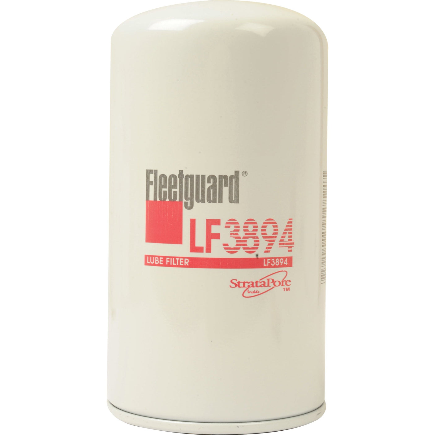 A cylindrical white Sparex oil filter labeled LF3894, compatible with Case IH machinery.