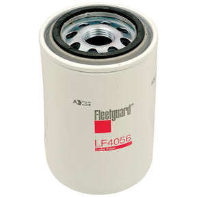 The Sparex Oil Filter - Spin On - LF4056 (Sparex Part No. S.109460) is designed for Case IH tractors, featuring a white cylindrical body and a metal top with a central threaded hole for easy installation.