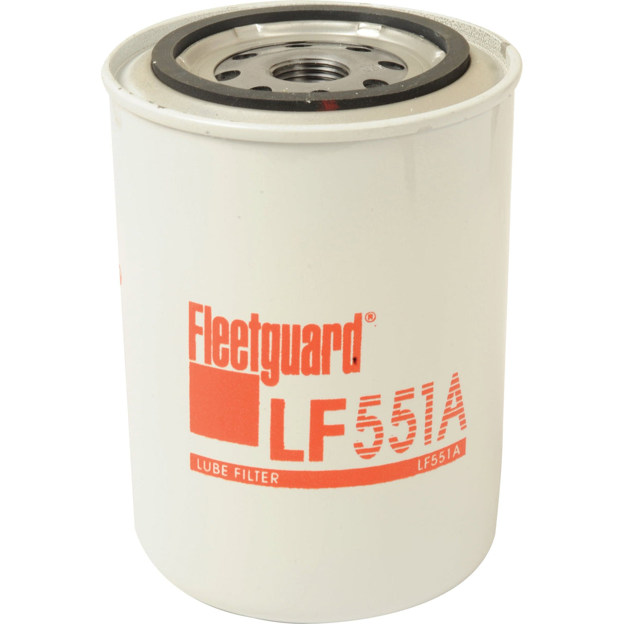 A white Sparex oil filter - spin on - LF551A (Sparex Part No. S.109474), featuring the model number LF551A printed in red text on the side, and a 3/4 - 16 UNF-2B threading.