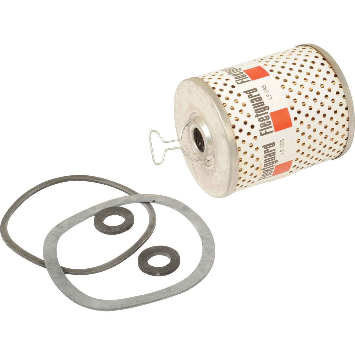 A perforated cylindrical engine oil filter, branded as Sparex LF568 (Sparex Part No. S.109480), includes two gaskets and additional sealing rings, making it ideal for Massey Ferguson machinery.